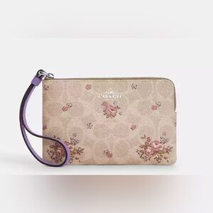 Corner Zip signature floral SV/Sand Color CAQ59
